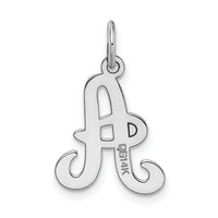 14KW White Gold Script Letter A Initial Charm-YC249A