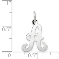 14KW White Gold Script Letter A Initial Charm-YC249A