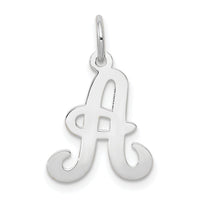14KW White Gold Script Letter A Initial Charm-YC249A