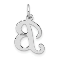 14KW White Gold Script Letter B Initial Charm-YC249B
