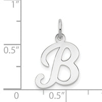 14KW White Gold Script Letter B Initial Charm-YC249B
