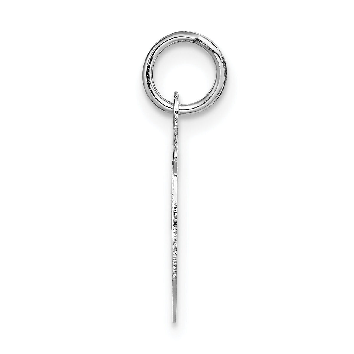 14KW White Gold Script Letter D Initial Charm-YC249D