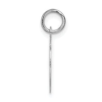 14KW White Gold Script Letter D Initial Charm-YC249D