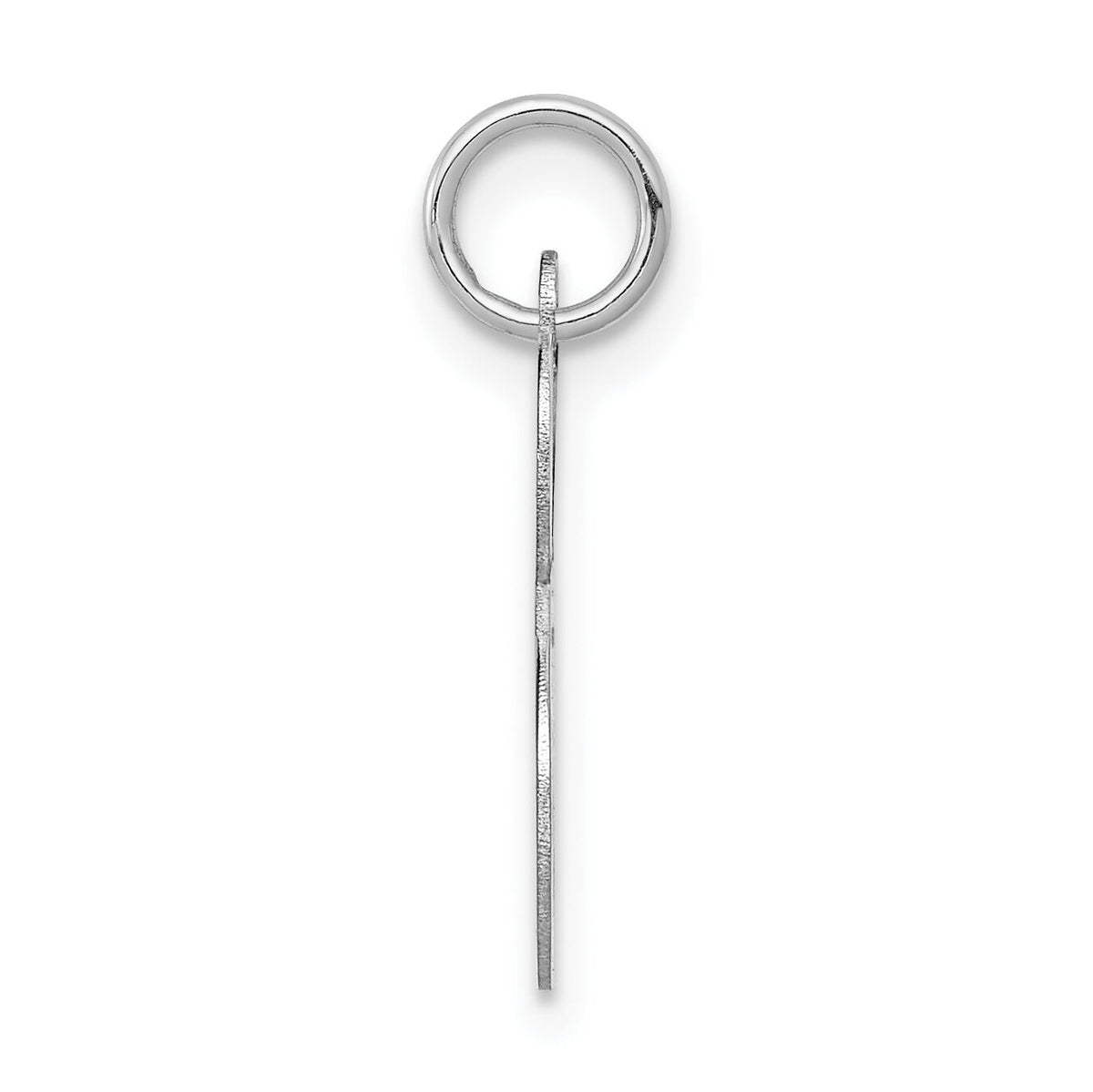 14KW White Gold Script Letter E Initial Charm-YC249E