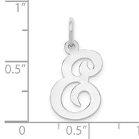 14KW White Gold Script Letter E Initial Charm-YC249E