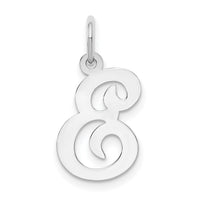 14KW White Gold Script Letter E Initial Charm-YC249E