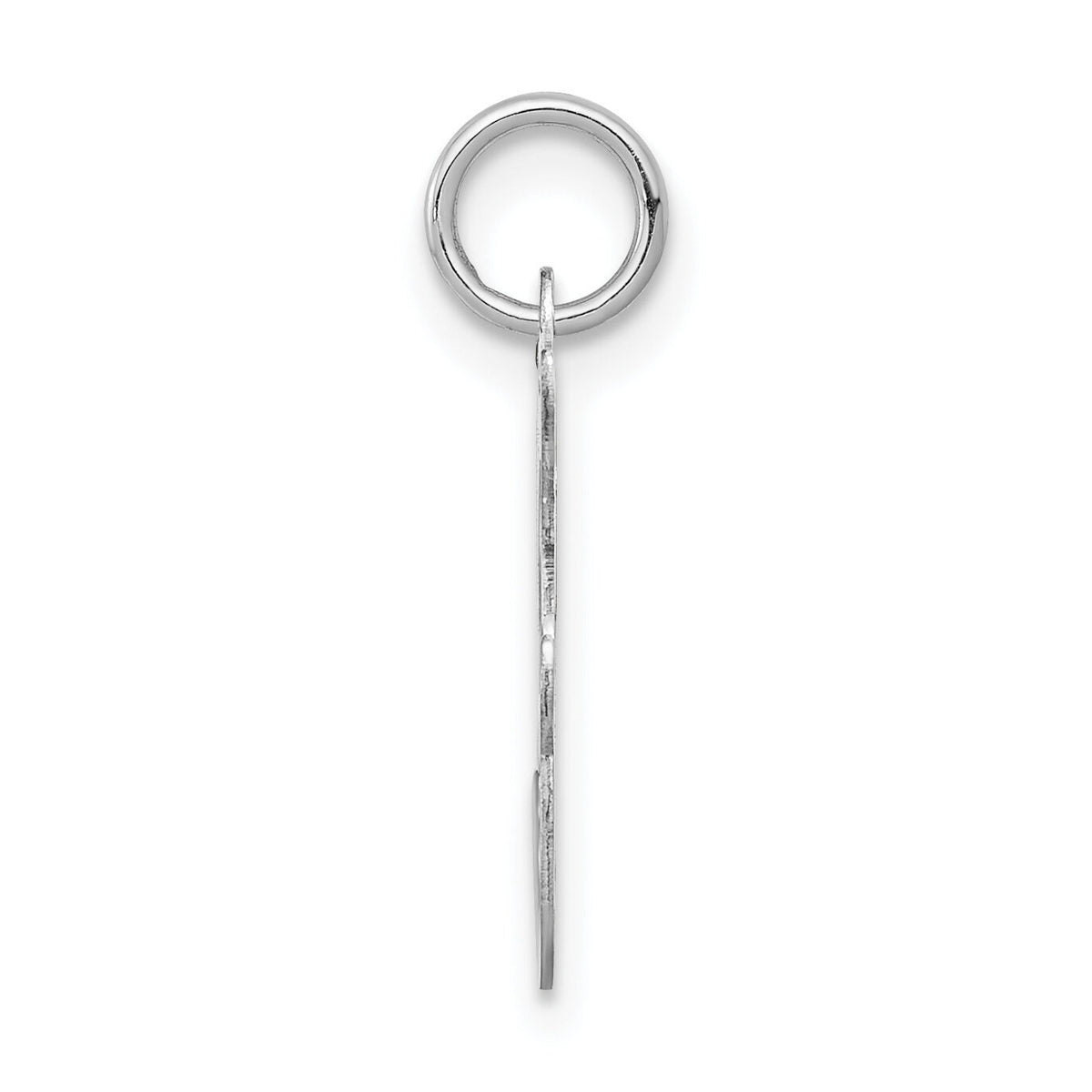 14KW White Gold Script Letter F Initial Charm-YC249F