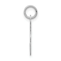 14KW White Gold Script Letter F Initial Charm-YC249F
