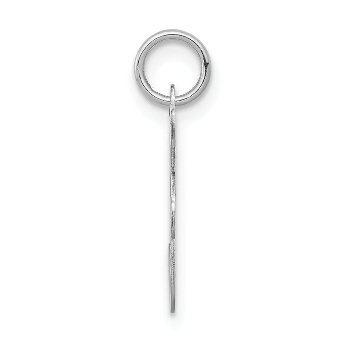 14KW White Gold Script Letter F Initial Charm-YC249F