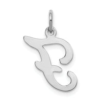 14KW White Gold Script Letter F Initial Charm-YC249F