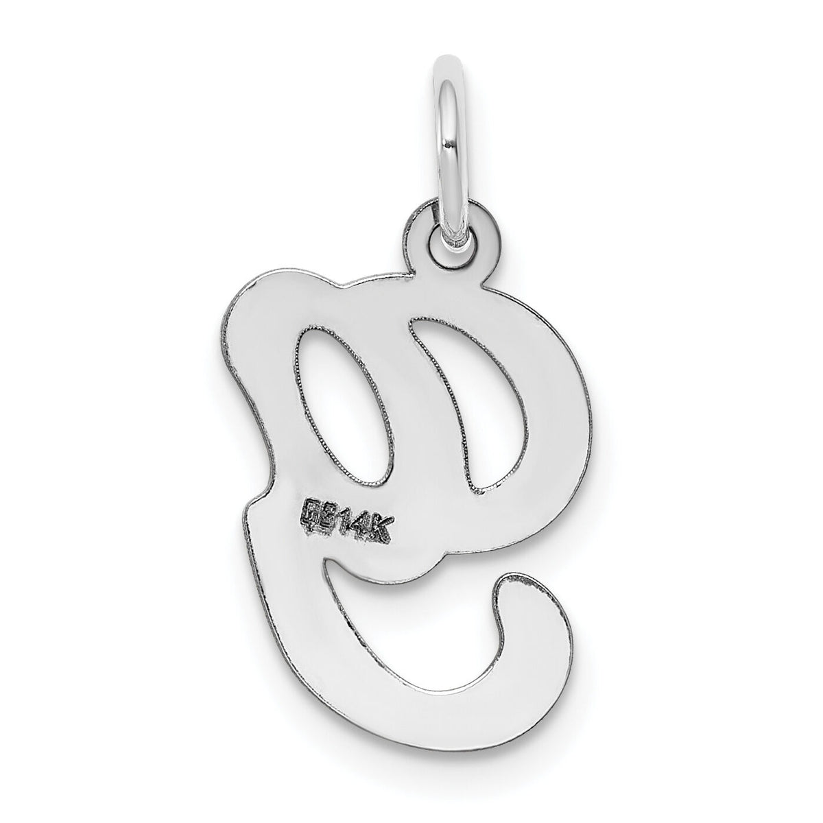 14KW White Gold Script Letter G Initial Charm-YC249G