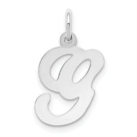 14KW White Gold Script Letter G Initial Charm-YC249G