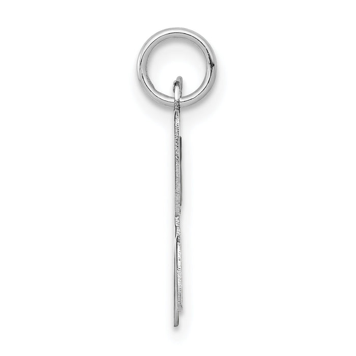 14KW White Gold Script Letter H Initial Charm-YC249H