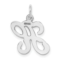 14KW White Gold Script Letter H Initial Charm-YC249H