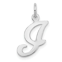 14KW White Gold Script Letter I Initial Charm-YC249I