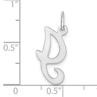 14KW White Gold Script Letter I Initial Charm-YC249I