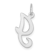 14KW White Gold Script Letter I Initial Charm-YC249I