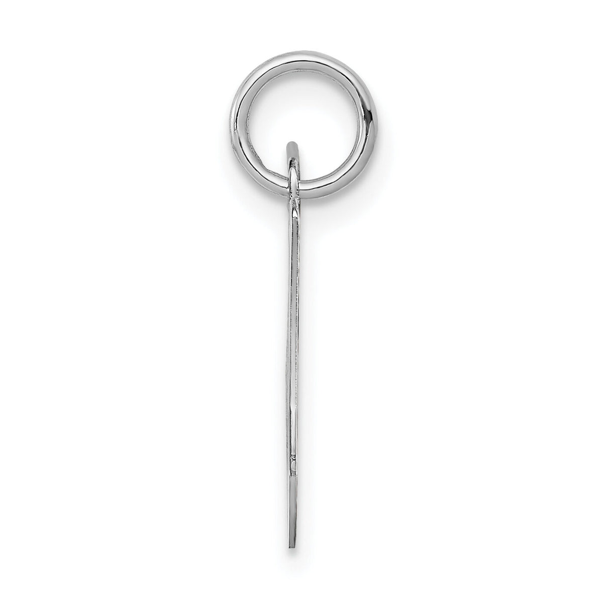 14KW White Gold Script Letter J Initial Charm-YC249J