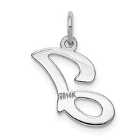 14KW White Gold Script Letter J Initial Charm-YC249J