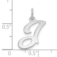 14KW White Gold Script Letter J Initial Charm-YC249J