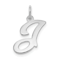 14KW White Gold Script Letter J Initial Charm-YC249J
