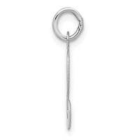 14KW White Gold Script Letter L Initial Charm-YC249L