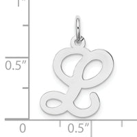 14KW White Gold Script Letter L Initial Charm-YC249L