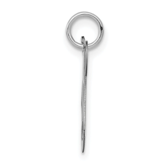 14KW White Gold Script Letter N Initial Charm-YC249N