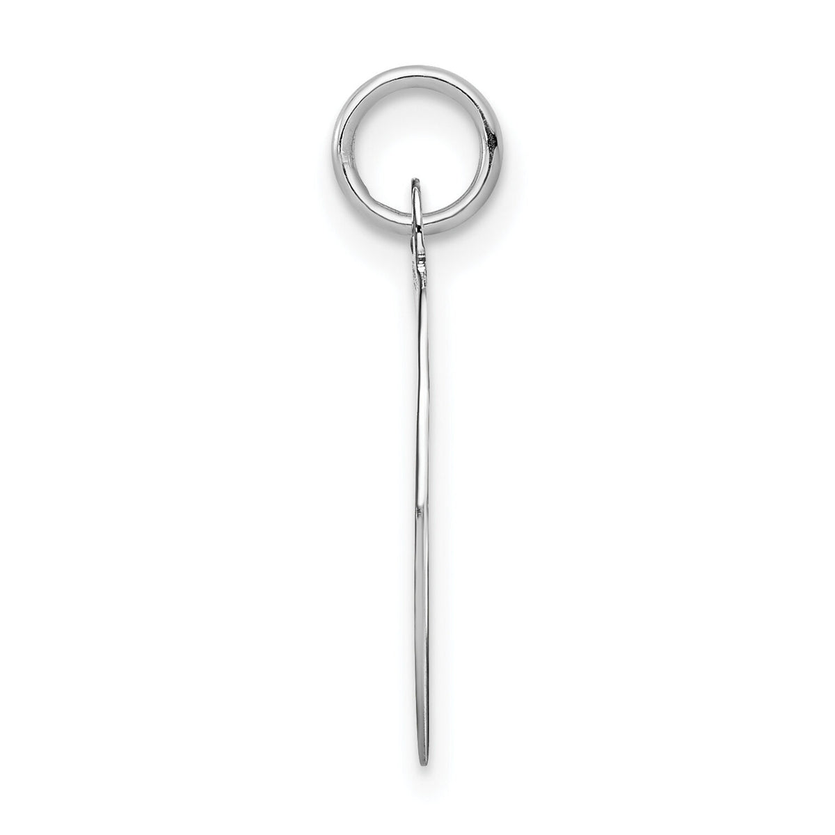 14KW White Gold Script Letter O Initial Charm-YC249O