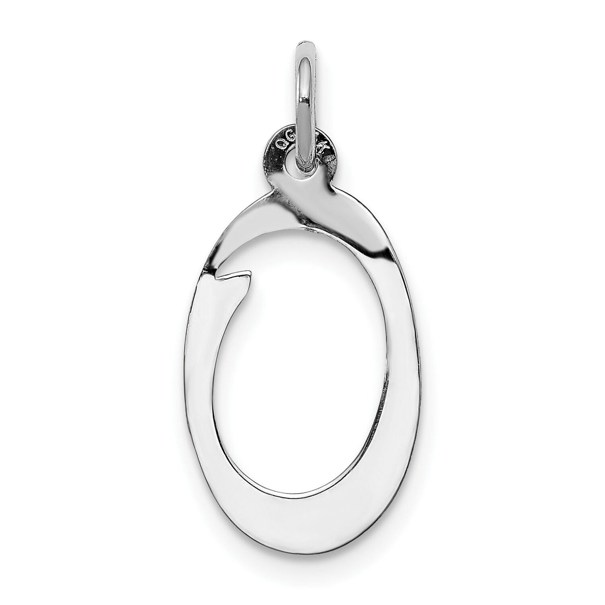 14KW White Gold Script Letter O Initial Charm-YC249O