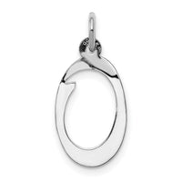 14KW White Gold Script Letter O Initial Charm-YC249O