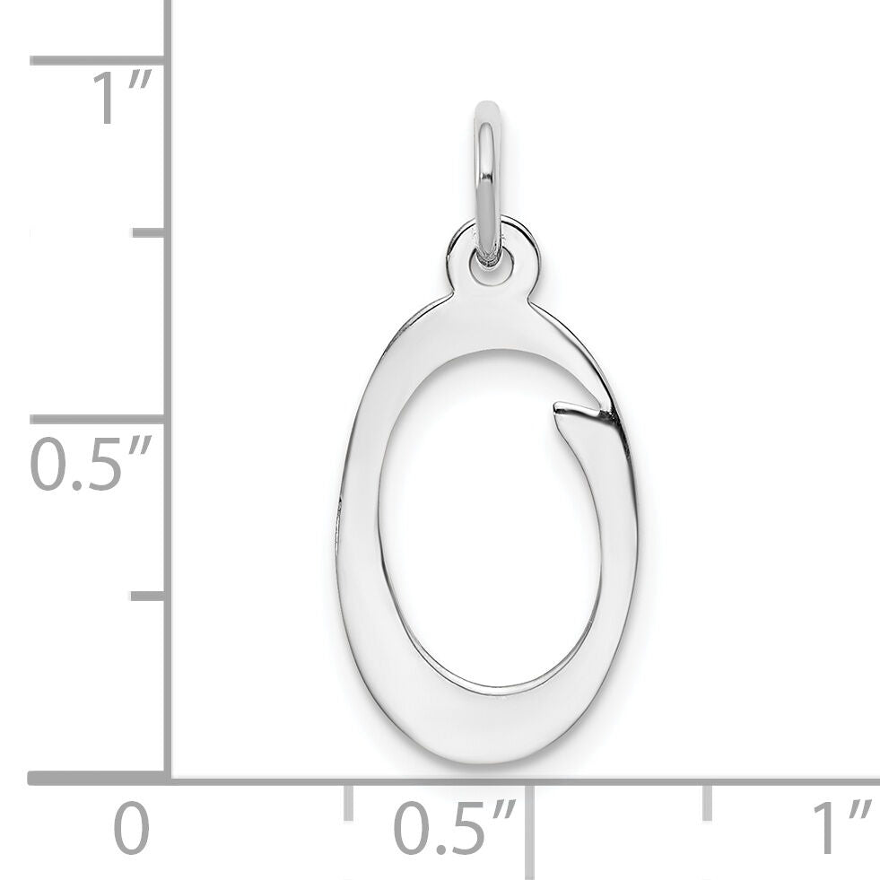 14KW White Gold Script Letter O Initial Charm-YC249O