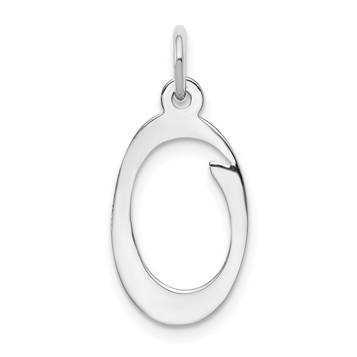 14KW White Gold Script Letter O Initial Charm-YC249O
