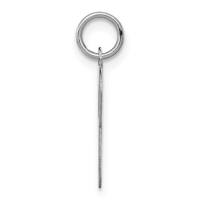 14KW White Gold Script Letter P Initial Charm-YC249P