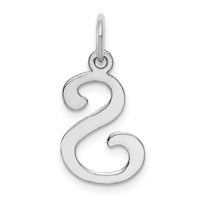 14KW White Gold Script Letter S Initial Charm-YC249S