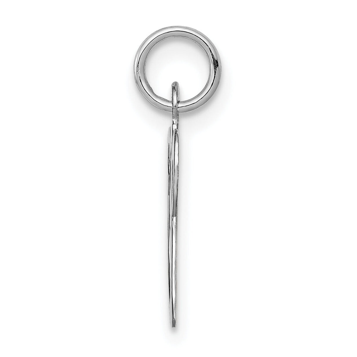 14KW White Gold Script Letter V Initial Charm-YC249V