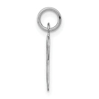 14KW White Gold Script Letter V Initial Charm-YC249V