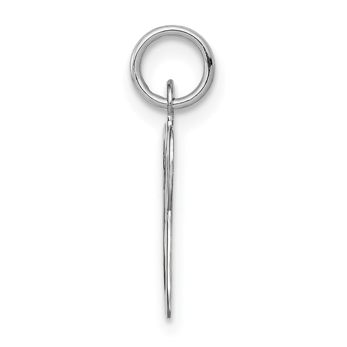 14KW White Gold Script Letter V Initial Charm-YC249V