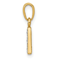 14KY with Rhodium Diamond Letter A Initial Pendant-YC250A