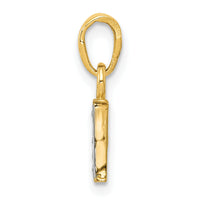 14KY with Rhodium Diamond Letter I Initial Pendant-YC250I
