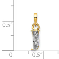 14KY with Rhodium Diamond Letter J Initial Pendant-YC250J