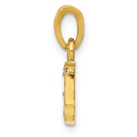 14KY with Rhodium Diamond Letter L Initial Pendant-YC250L