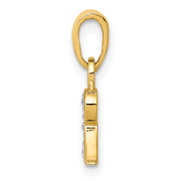 14KY with Rhodium Diamond Letter R Initial Pendant-YC250R