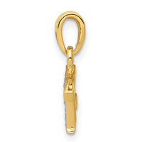 14KY with Rhodium Diamond Letter T Initial Pendant-YC250T
