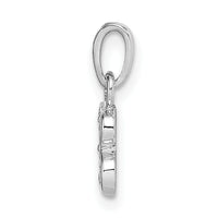 14KW with Rhodium Diamond Letter B Initial Pendant-YC251B
