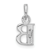 14KW with Rhodium Diamond Letter B Initial Pendant-YC251B