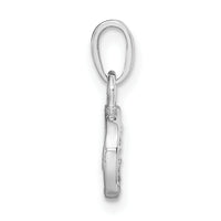14KW with Rhodium Diamond Letter C Initial Pendant-YC251C