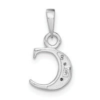 14KW with Rhodium Diamond Letter C Initial Pendant-YC251C