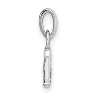 14KW with Rhodium Diamond Letter D Initial Pendant-YC251D