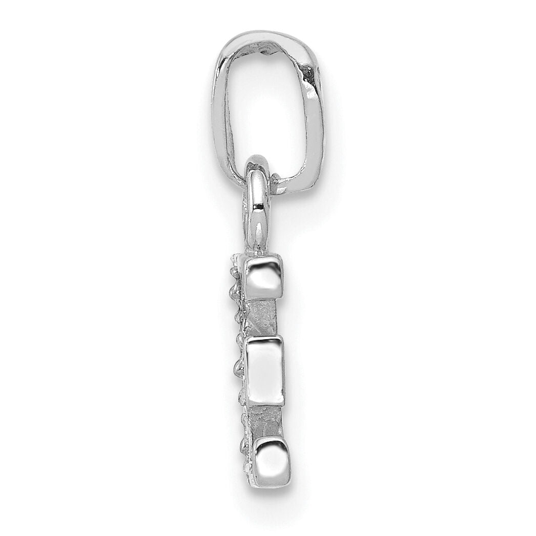 14KW Rhodium-plated Diamond Letter E Initial Pendant-YC251E